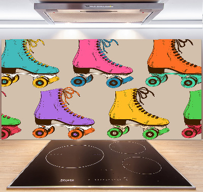 Crédence en verre cuisine Patins à roulettes colorés