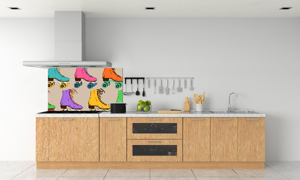 Crédence en verre cuisine Patins à roulettes colorés