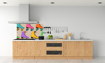 Crédence en verre cuisine Patins à roulettes colorés