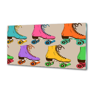 Crédence en verre cuisine Patins à roulettes colorés