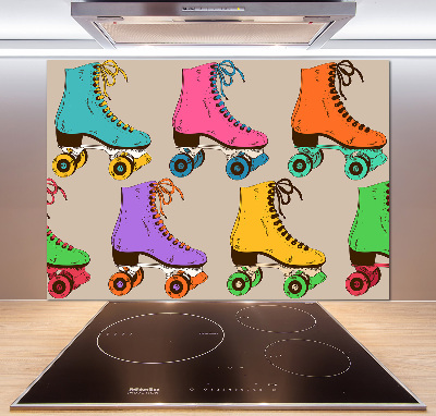 Crédence en verre cuisine Patins à roulettes colorés