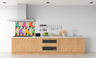 Crédence en verre cuisine Patins à roulettes colorés