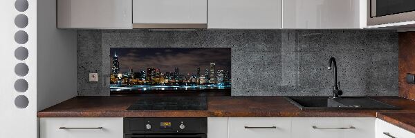 Crédence cuisine en verre Chicago la nuit