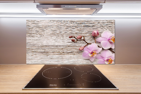 Crédence de cuisine Orchidée sur bois