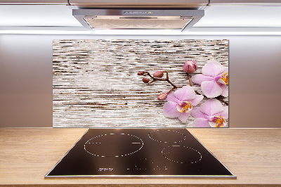 Crédence de cuisine Orchidée sur bois