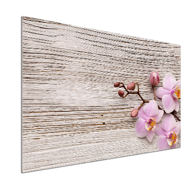 Crédence de cuisine Orchidée sur bois