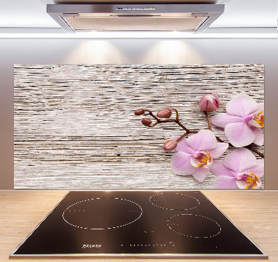 Crédence de cuisine Orchidée sur bois