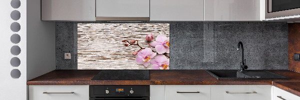 Crédence de cuisine Orchidée sur bois
