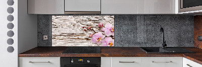 Crédence de cuisine Orchidée sur bois
