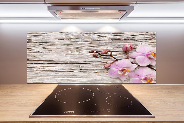 Crédence de cuisine Orchidée sur bois