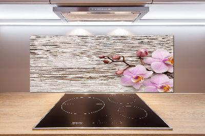 Crédence de cuisine Orchidée sur bois