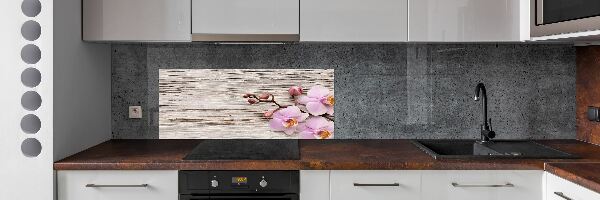 Crédence de cuisine Orchidée sur bois
