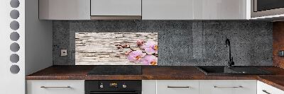 Crédence de cuisine Orchidée sur bois