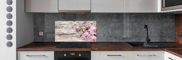 Crédence de cuisine Orchidée sur bois