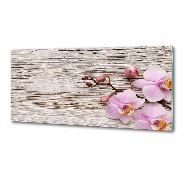 Crédence de cuisine Orchidée sur bois