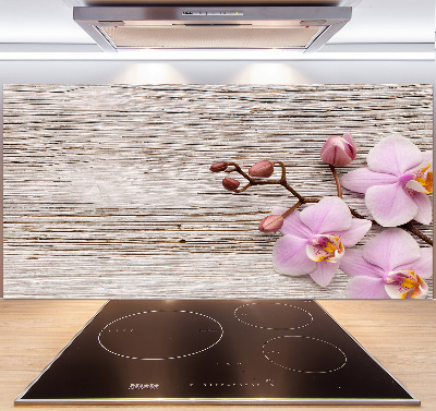 Crédence de cuisine Orchidée sur bois