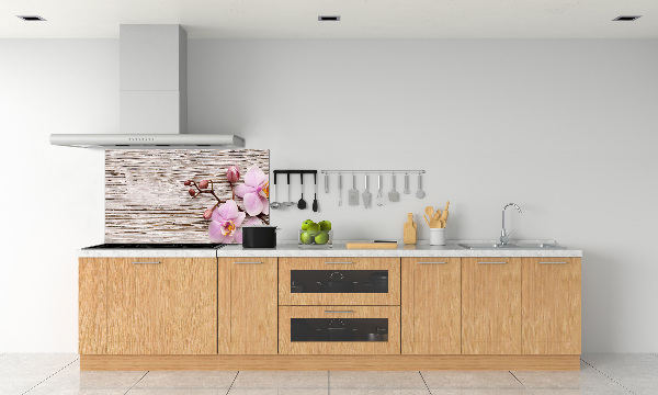 Crédence de cuisine Orchidée sur bois