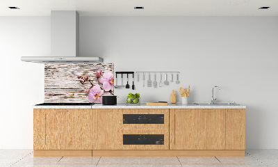 Crédence de cuisine Orchidée sur bois