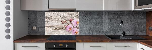 Crédence de cuisine Orchidée sur bois