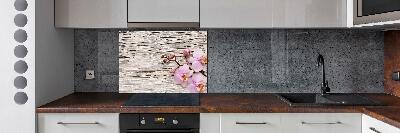 Crédence de cuisine Orchidée sur bois