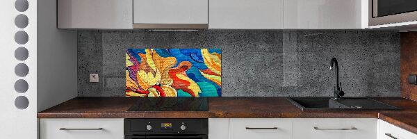Panneaux muraux cuisine Fleur abstraite