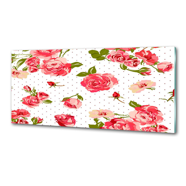 Panneaux muraux cuisine Roses