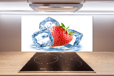 Panneaux muraux cuisine Fraise avec glace