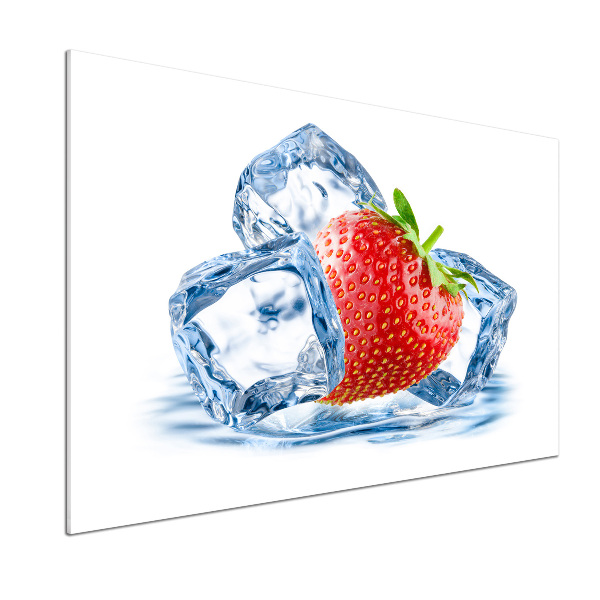 Panneaux muraux cuisine Fraise avec glace