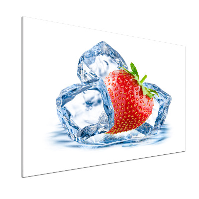 Panneaux muraux cuisine Fraise avec glace