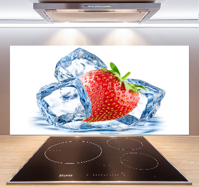 Panneaux muraux cuisine Fraise avec glace