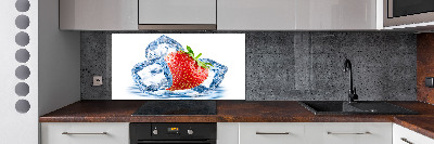 Panneaux muraux cuisine Fraise avec glace