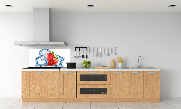 Panneaux muraux cuisine Fraise avec glace