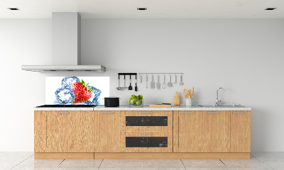 Panneaux muraux cuisine Fraise avec glace