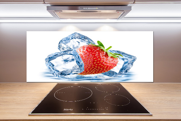 Panneaux muraux cuisine Fraise avec glace