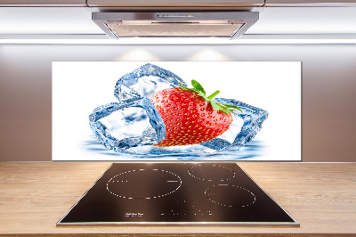 Panneaux muraux cuisine Fraise avec glace