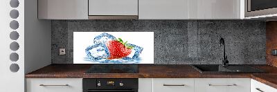 Panneaux muraux cuisine Fraise avec glace