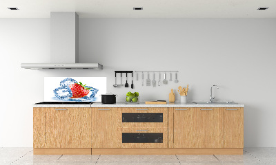 Panneaux muraux cuisine Fraise avec glace