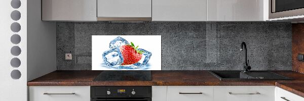 Panneaux muraux cuisine Fraise avec glace