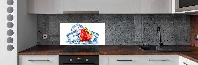 Panneaux muraux cuisine Fraise avec glace