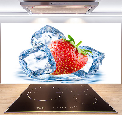 Panneaux muraux cuisine Fraise avec glace