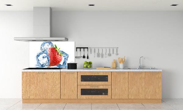 Panneaux muraux cuisine Fraise avec glace
