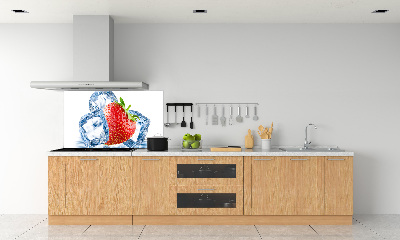 Panneaux muraux cuisine Fraise avec glace