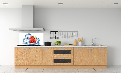 Panneaux muraux cuisine Fraise avec glace