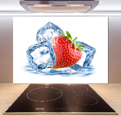 Panneaux muraux cuisine Fraise avec glace