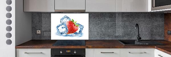 Panneaux muraux cuisine Fraise avec glace