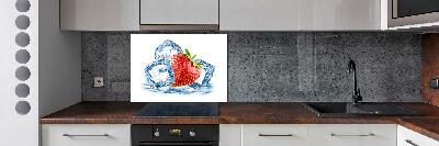 Panneaux muraux cuisine Fraise avec glace