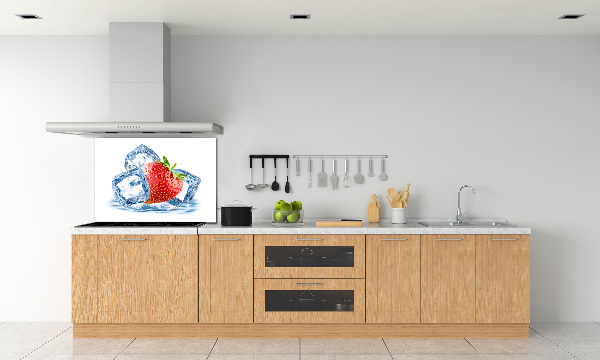 Panneaux muraux cuisine Fraise avec glace