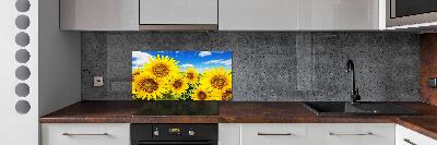 Crédence en verre avec motif Tournesol
