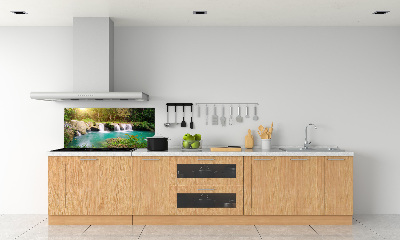 Crédence cuisine en verre trempé Chute d'eau dans la forêt