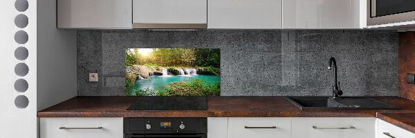 Crédence cuisine en verre trempé Chute d'eau dans la forêt